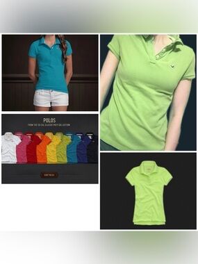 Hollister Vintage Y2K Pastel Green Polo S